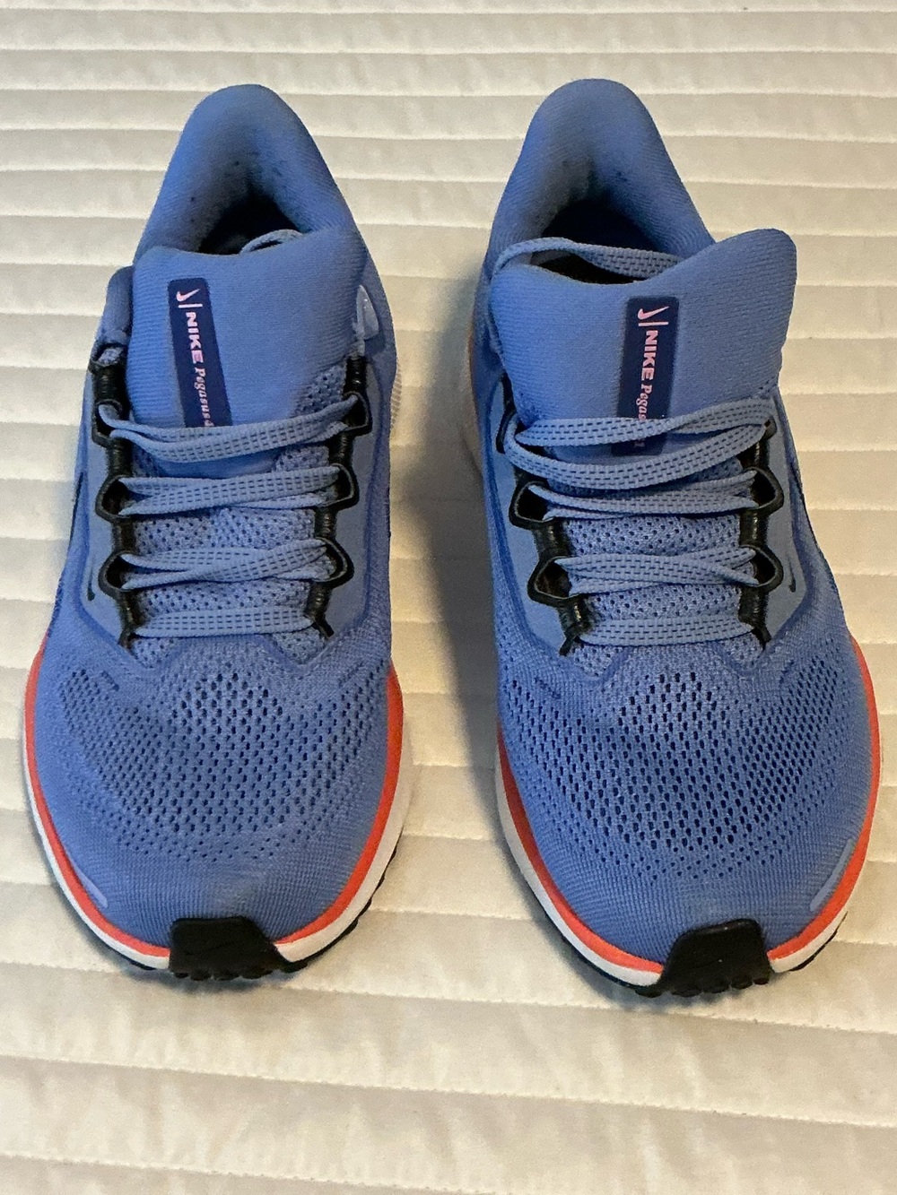 Nike Women’s Air Zoom Pegasus Blue Running Shoes with Coral Accent